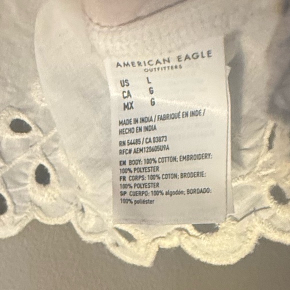 NWT AE Tie Back Eyelet Crop Top - women’s large - Picture 13 of 14